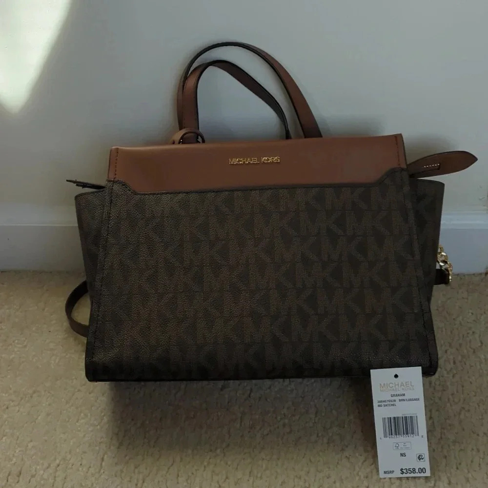 MICHAEL Michael Kors Graham Monogram Medium Satchel Bag - Picture 6 of 10